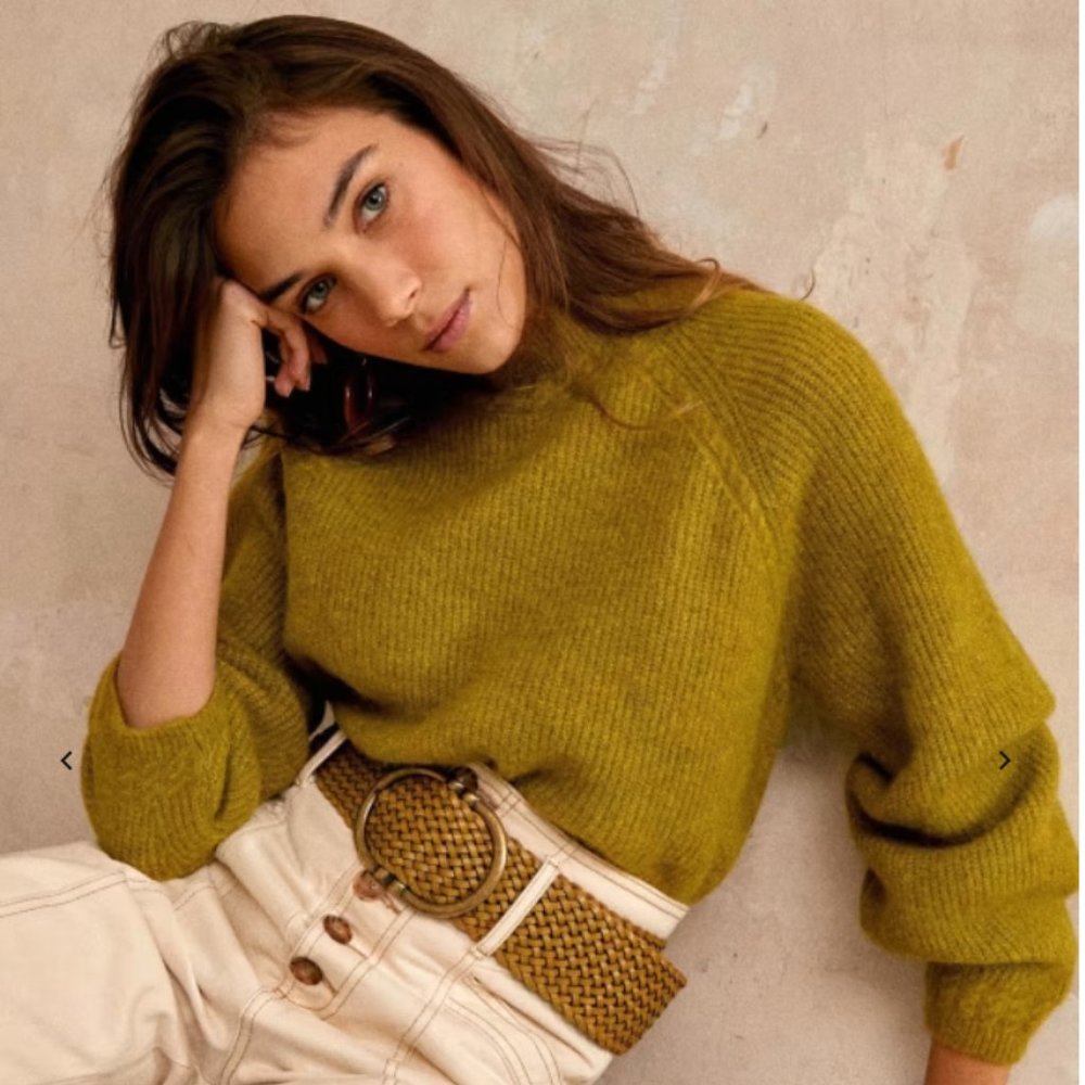 Sezane Otis Jumper - XXS - Anis - New With Tags